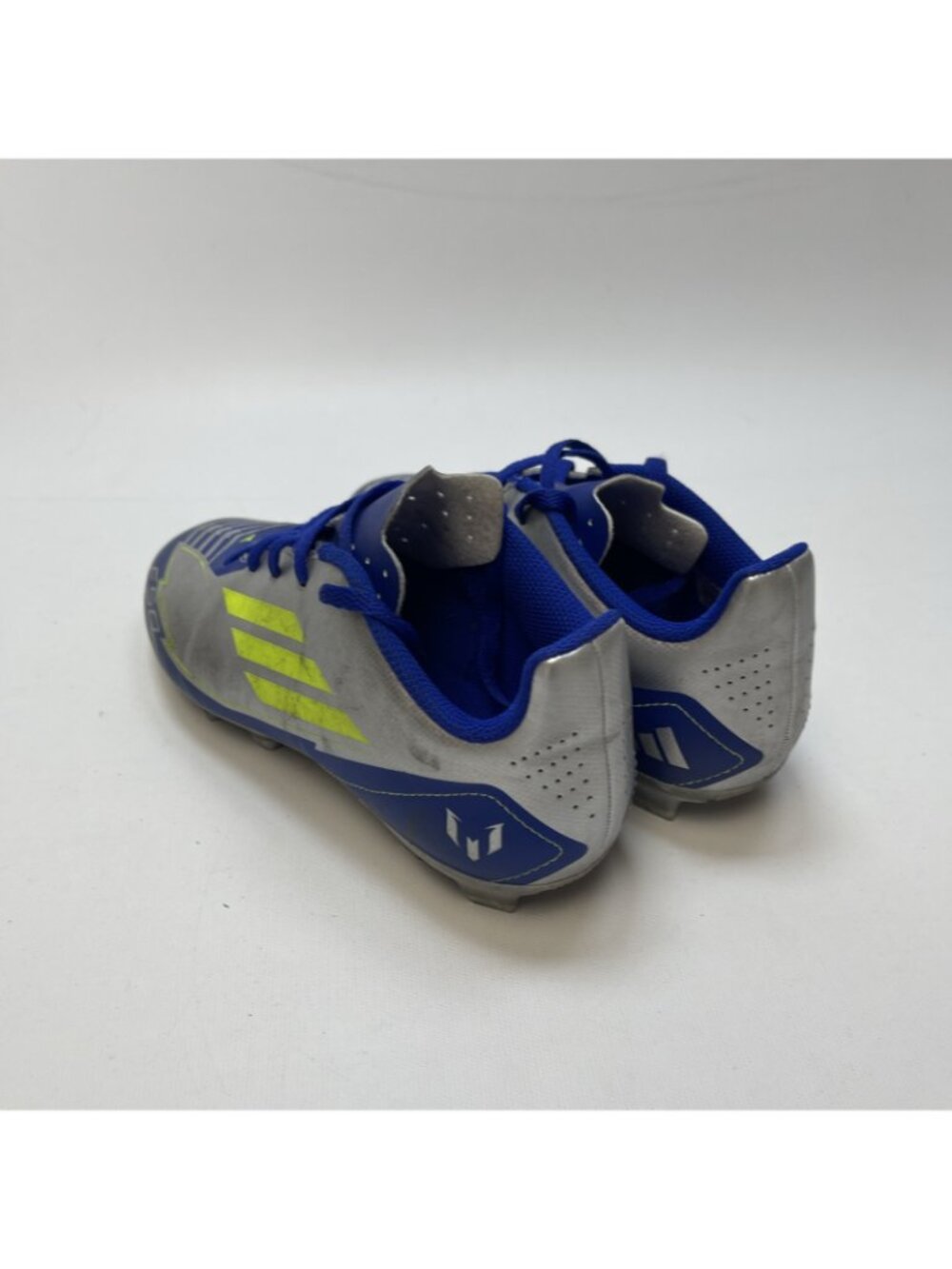 Adidas F50 Club FG/MG J Messi Youth Kids 5 Soccer Cleats Silver Blue IH0926 - Picture 3 of 13